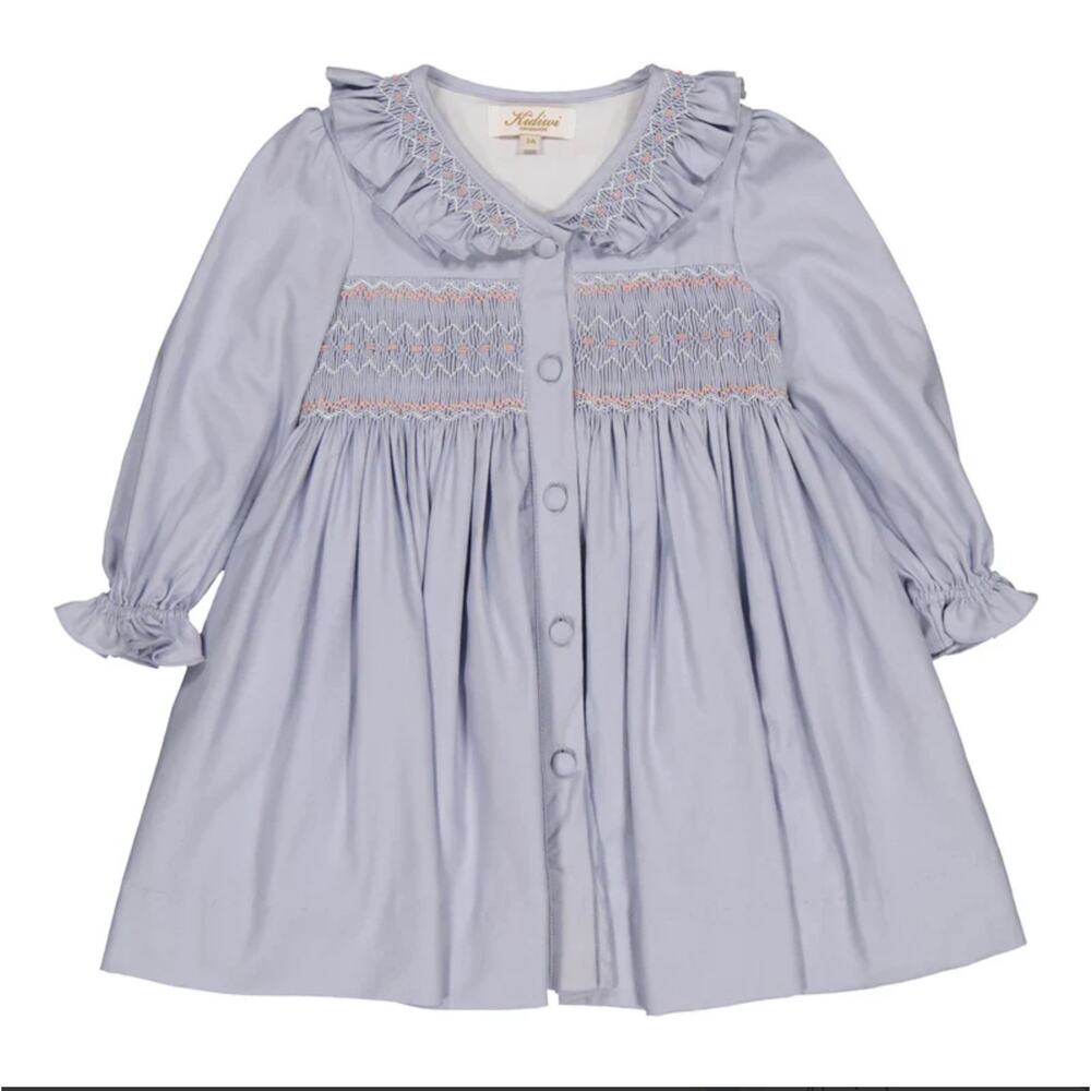 KIDIWI ARTIC BLUE‎ ADELINE SMOCKED DRESS NWT size 2A